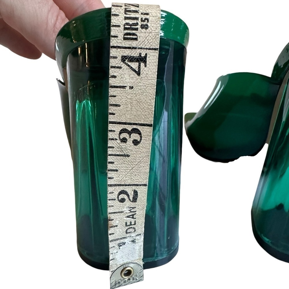 Zara Emerald Lucite Heel Sandals Clear Block Heel Square Toe 36 - Picture 14 of 15